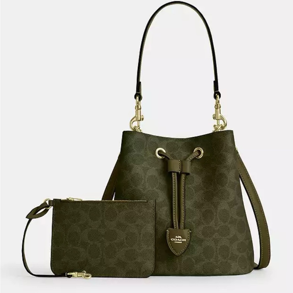 NWT Coach Rowan Bucket Bag Crossbody/shoulder bag Olive Green/Gold CBH07